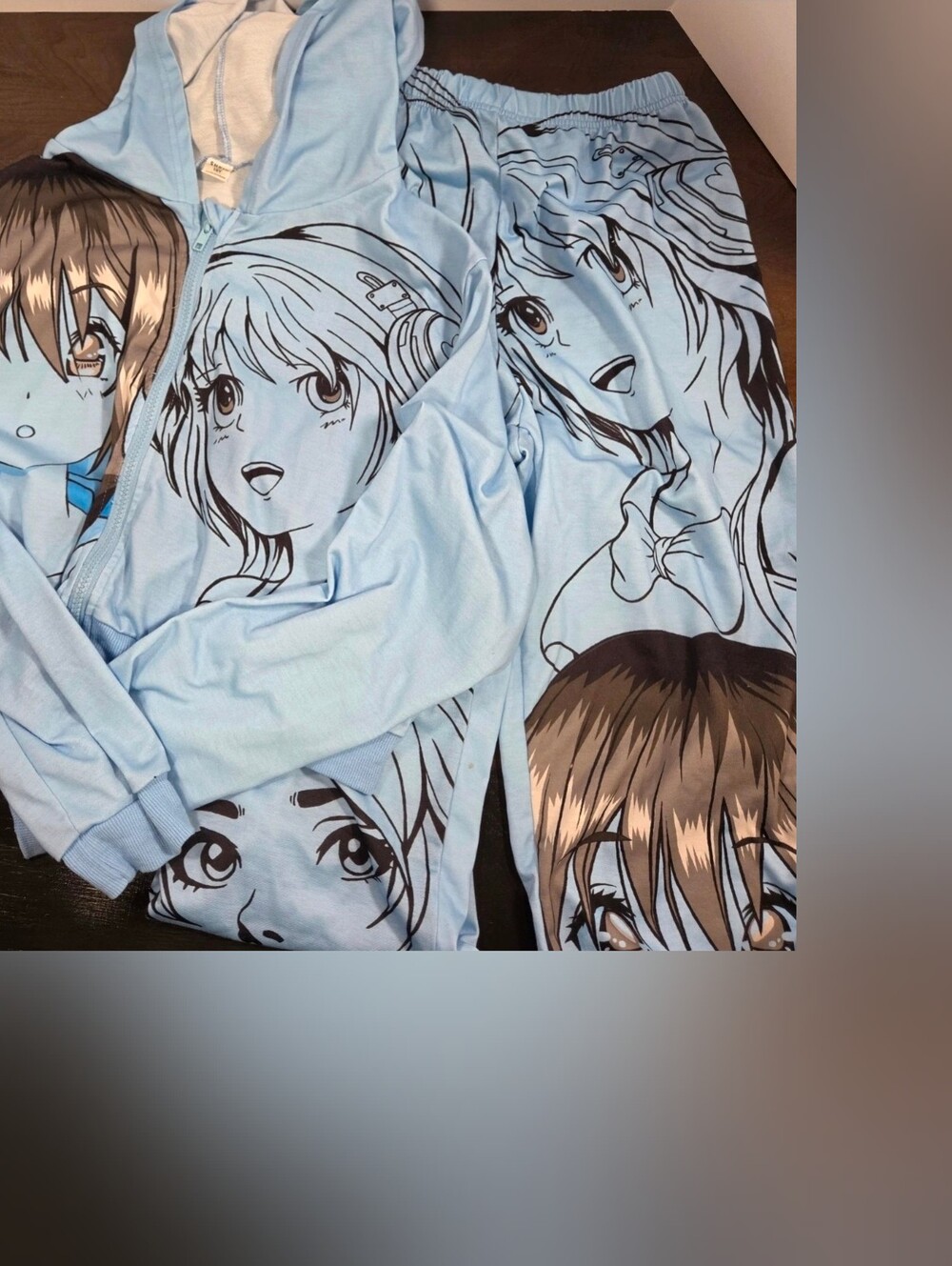 SHEIN Anime Print Hoodie and Joggers Set for Kids